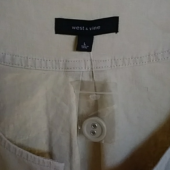 ❤New half Linen & Cotton Tan Jacket size L - Picture 2 of 3